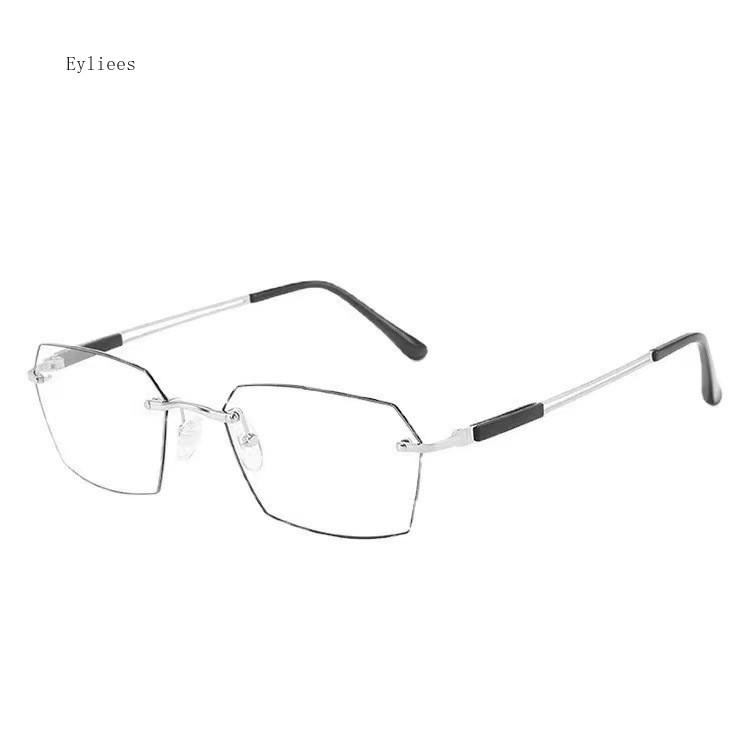 

Fashionable Presbyopia Glasses Photochromic Frameless Ultra Light Anti Blue Light Reading Glasses For The Elderly +4.0