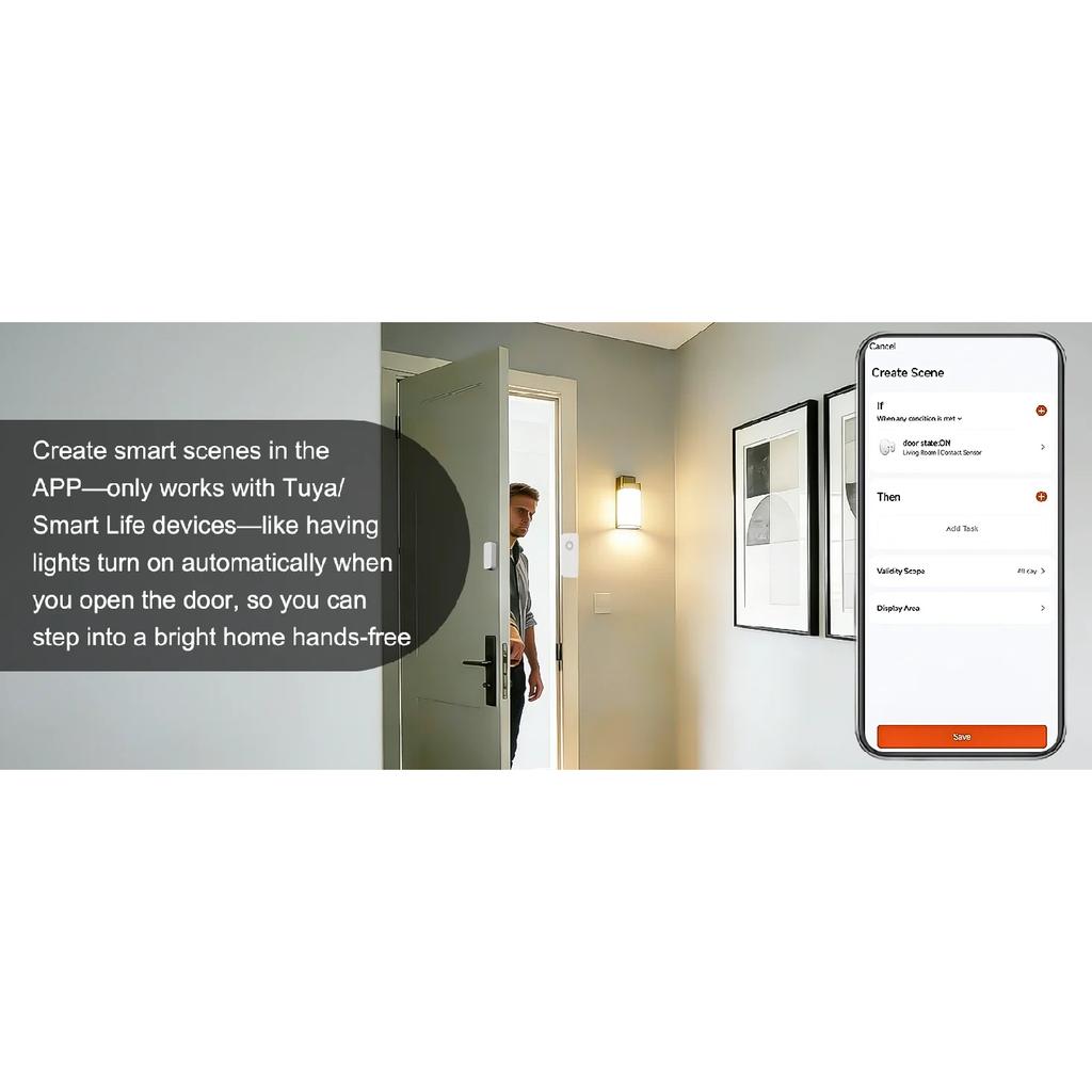Tuya WiFi Door Sensor Contact Sensor For Home School Hospital Hotel Office Alarm Security Protection