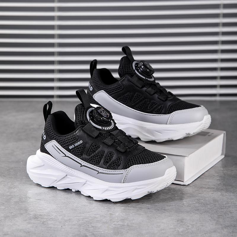 

Ultra-Light Children s Running Shoes Soft Bottom Casual Sports Shoes for Boys And Girls Rotary Buttons Shoes double mesh shoes 39