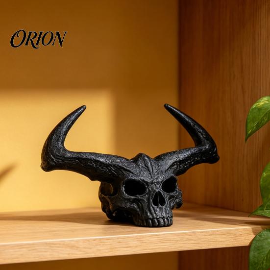 Decorazione Teschio Sinistro Statuetta Gigante Stampata in 3D, Statua Decorativa Fiamma Gotica, Scultura per Feste di Halloween per la Casa