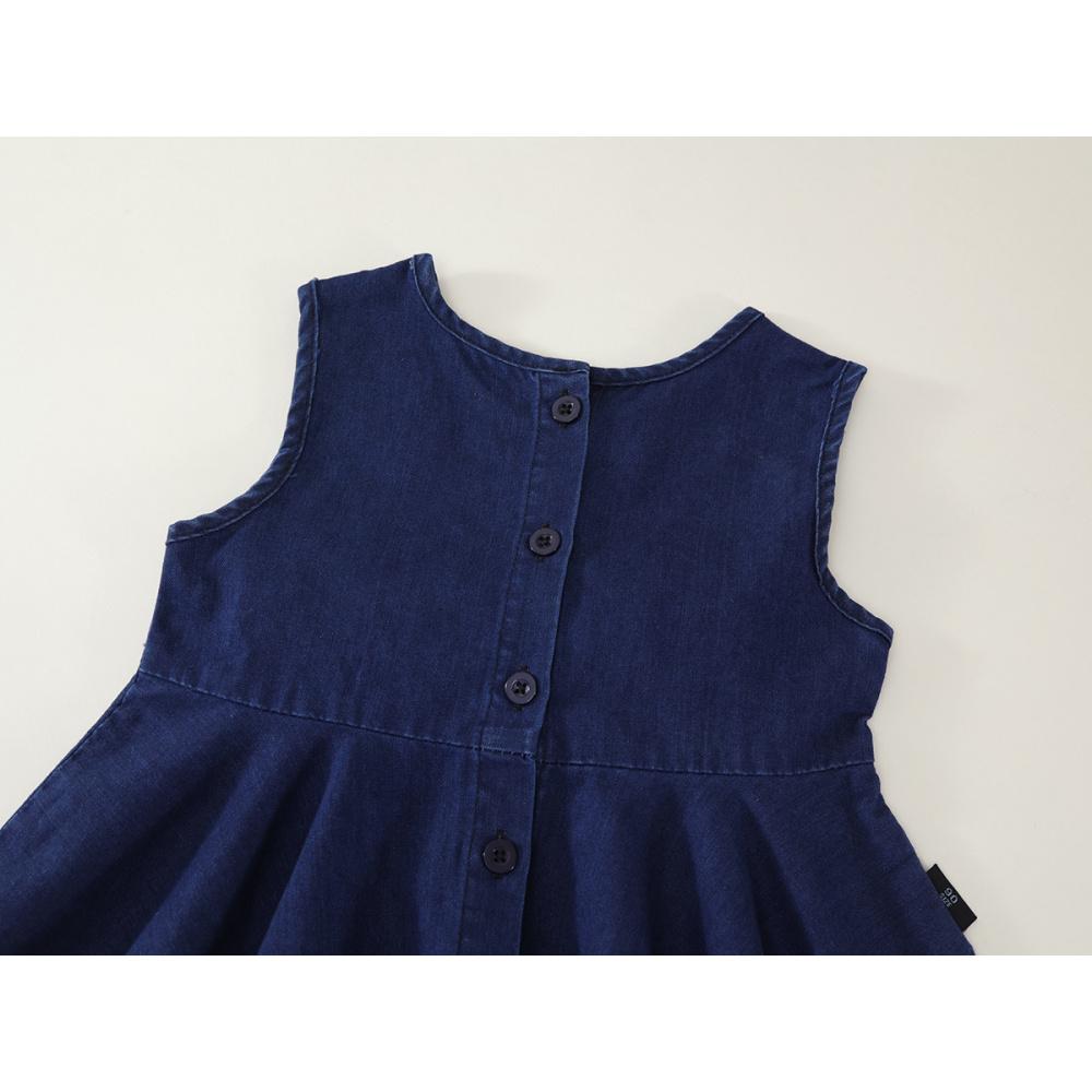 Girls Denim Suit Summer New Children's Korean Style Sleeveless Top Flared Pants Two-piece Set