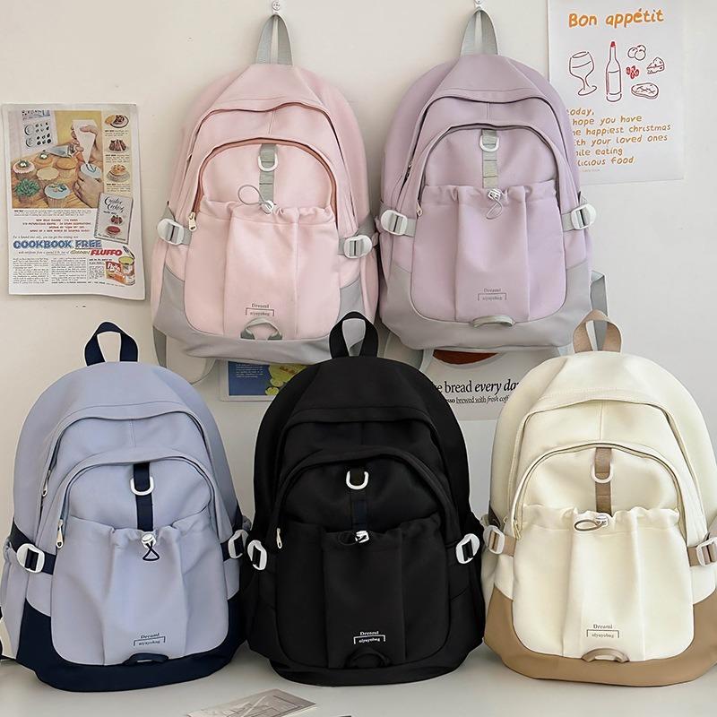 School bag style new fashion, retro contrasting colors college style school bag junior high school high school student backpack tide