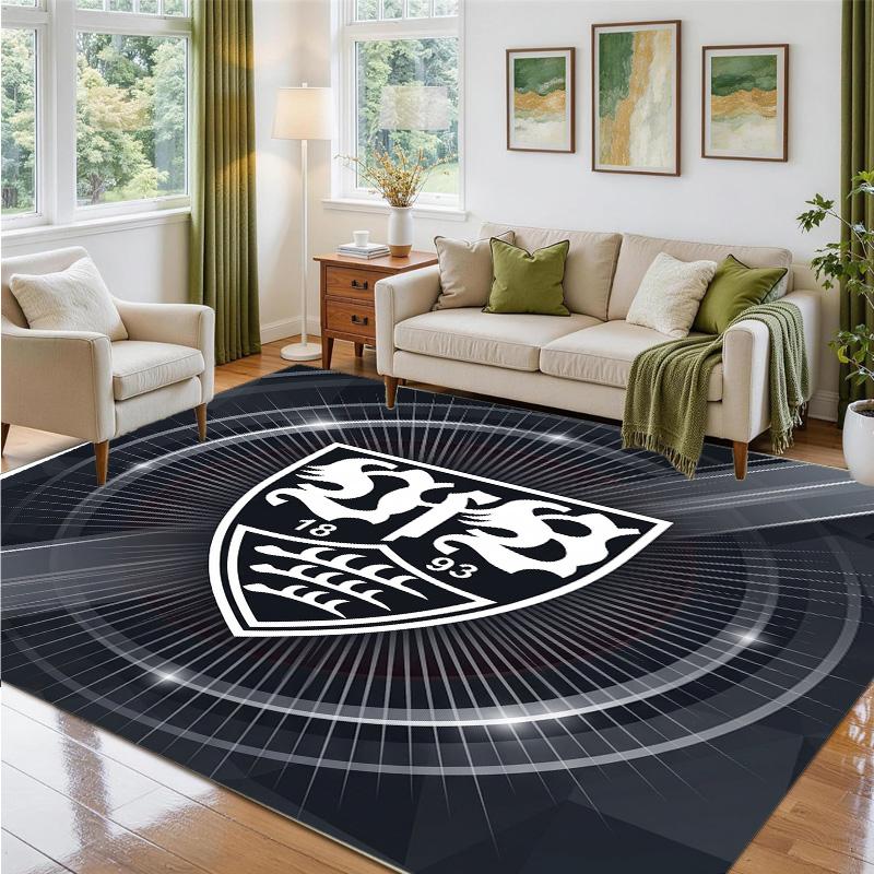 VfB Stuttgart Design Crystal Velvet Rug Soft Decorative Mat for Bedroom Entrance