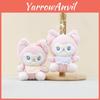 Adorable Cute Plush Fox Pendant Toy Keychain Soft Stuffed Doll With Blue Yellow Bib
