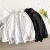 Fashion Casual Lip Print Long Sleeve Shirt Men's And Women's Summer Thin Loose Shirt