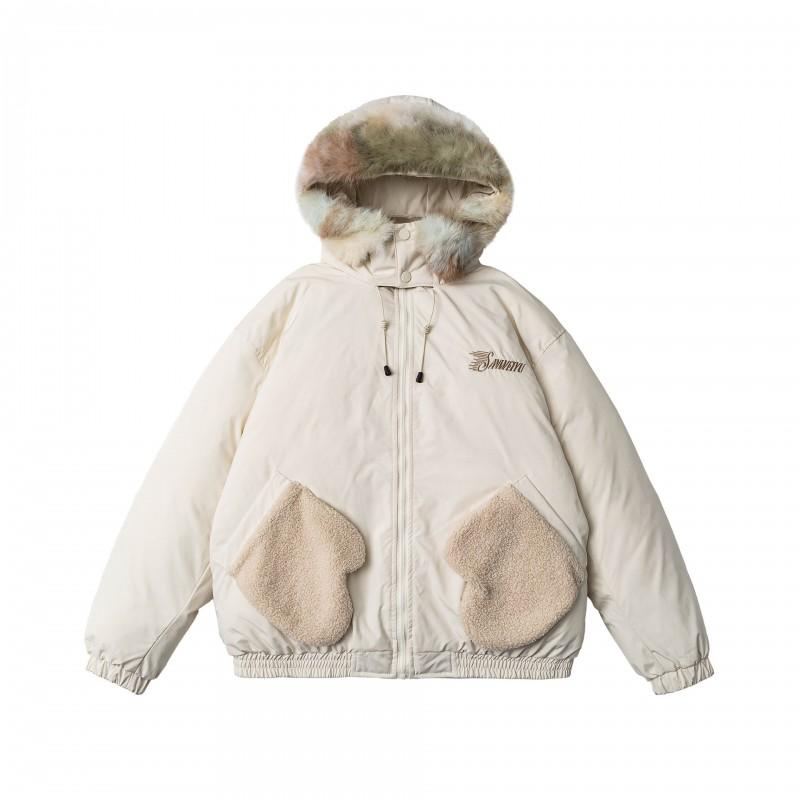 Womens Retro Vintage Hooded Cotton Puffer