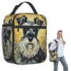 Modern Art Style Schnauzer Insulated Lunch Bag for Women Children Portable Food Boxes Thermal Lunch Box Tote