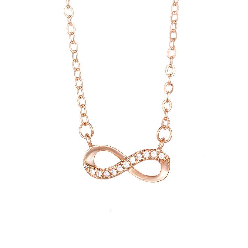 Dazzling Diamond Infinity Love Pendant Necklace for Women - European & American Style