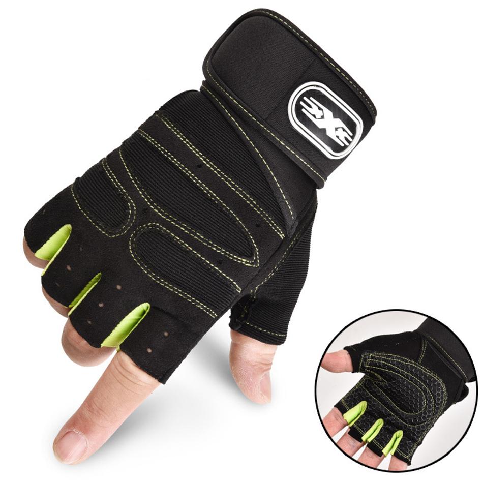 Fitness Gloves Crossfit Training Half Finger Gym Gloves Non-Slip Breathable Extended Wrist Support Bodybuilding Workout Gloves