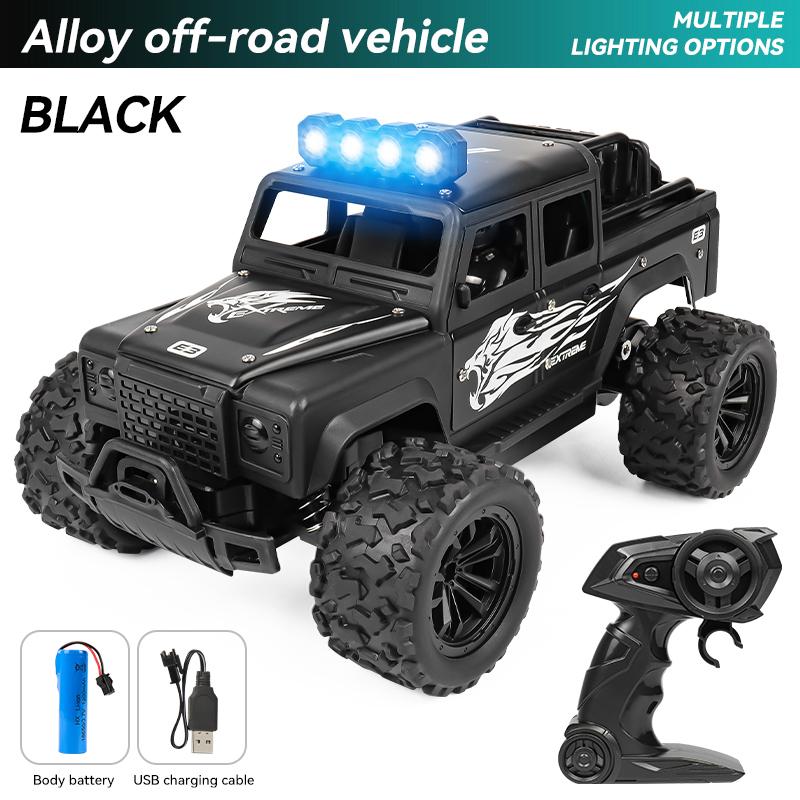 1:16 High Speed Off-Road Alloy RC Cars Police Truck Jeep with Music Sound and LED Lights 2.4G Remote Control Cars Outdoor Toy