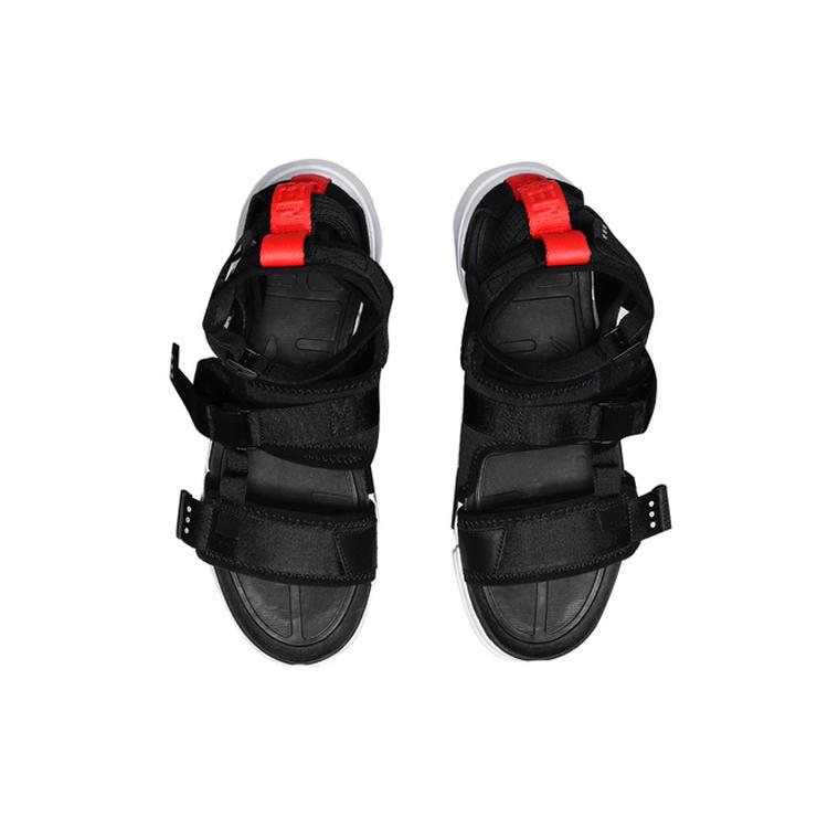 Li Ning Plateau Paris Fashion Week Strand Sandalen Herren Schwarz Weiß AGBN079-2