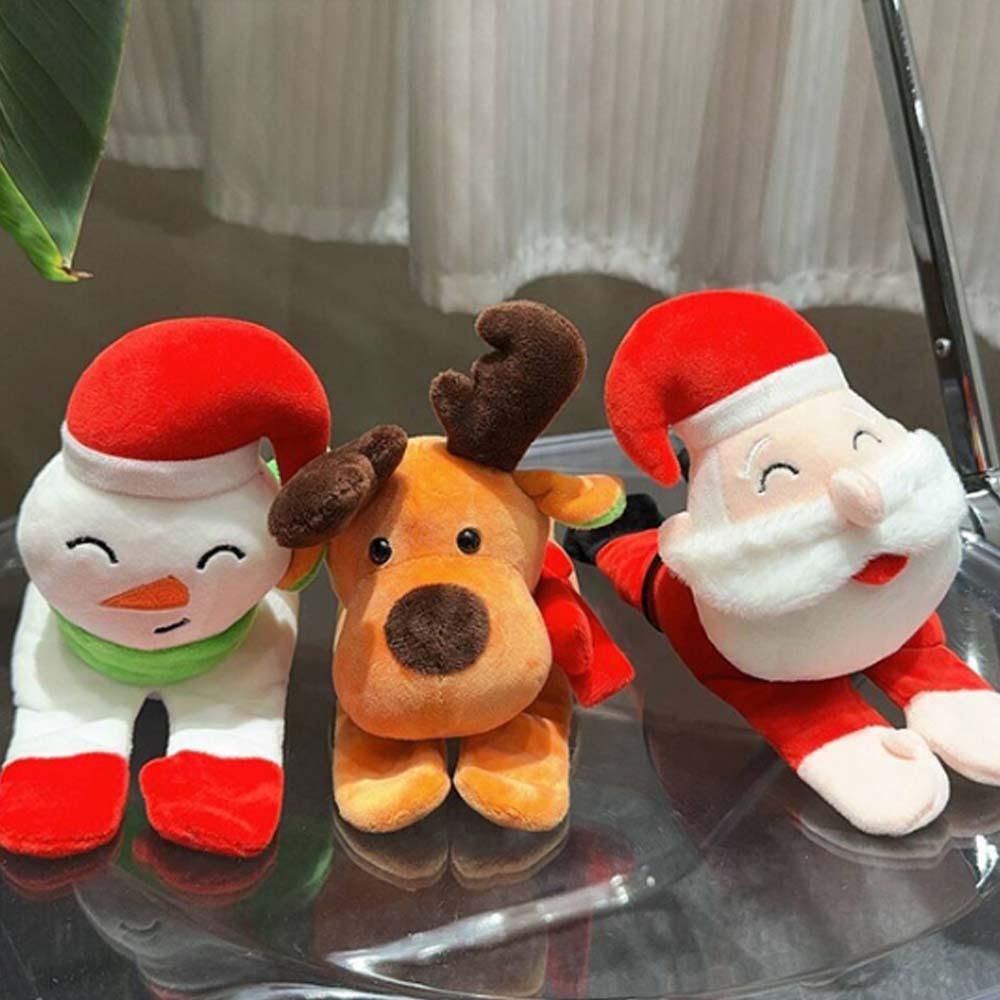With Clap Circle Snowman Bracelet Plush Toy Santa Claus Elk Deer Doll Bracelet  Ornaments