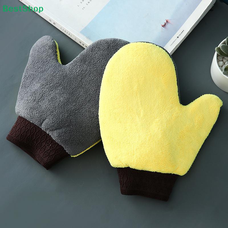 Double-Sided Microfiber Car Wash Mitt, Soft Plush Car Cleaning Glove for Scratch-Free Washing & Detailing