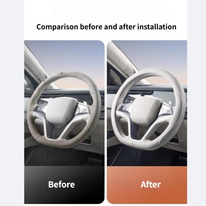 Interior Accessories Car Steering Wheel Cover For BYD Han EV- Anti-slip Sweat-absorbing Perforated Breathable Interior Accessory