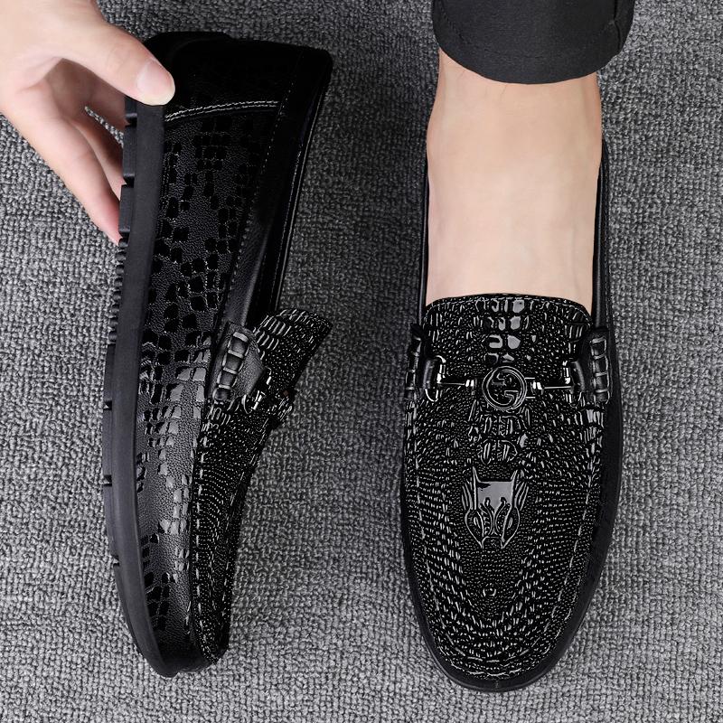 Fashion Men Genuine Leather Shoes High Quality Driving Footwear Casual Flats for Party Wedding Moccasins Leisure Walk Man Business Shoes