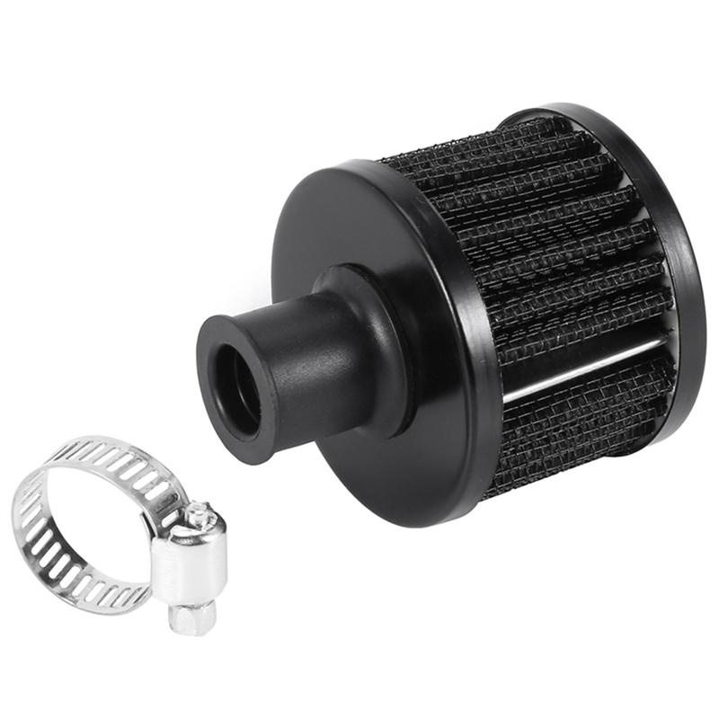 

13mm Oil Mini Breather Cold Air Filter Fuel Crankcase Engine for Car Color:Silver