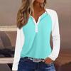 Women's T Shirt Color Block Button Long Sleeve Daily Weekend Fashion Basic V- Neck Regular Top