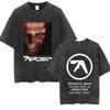 Tshirt Men Clothing New Y2k in Top Tees Mens T-Shirt Washed Vintage Aphex Twin Selected Ambient Works 85 92 Letter Print792