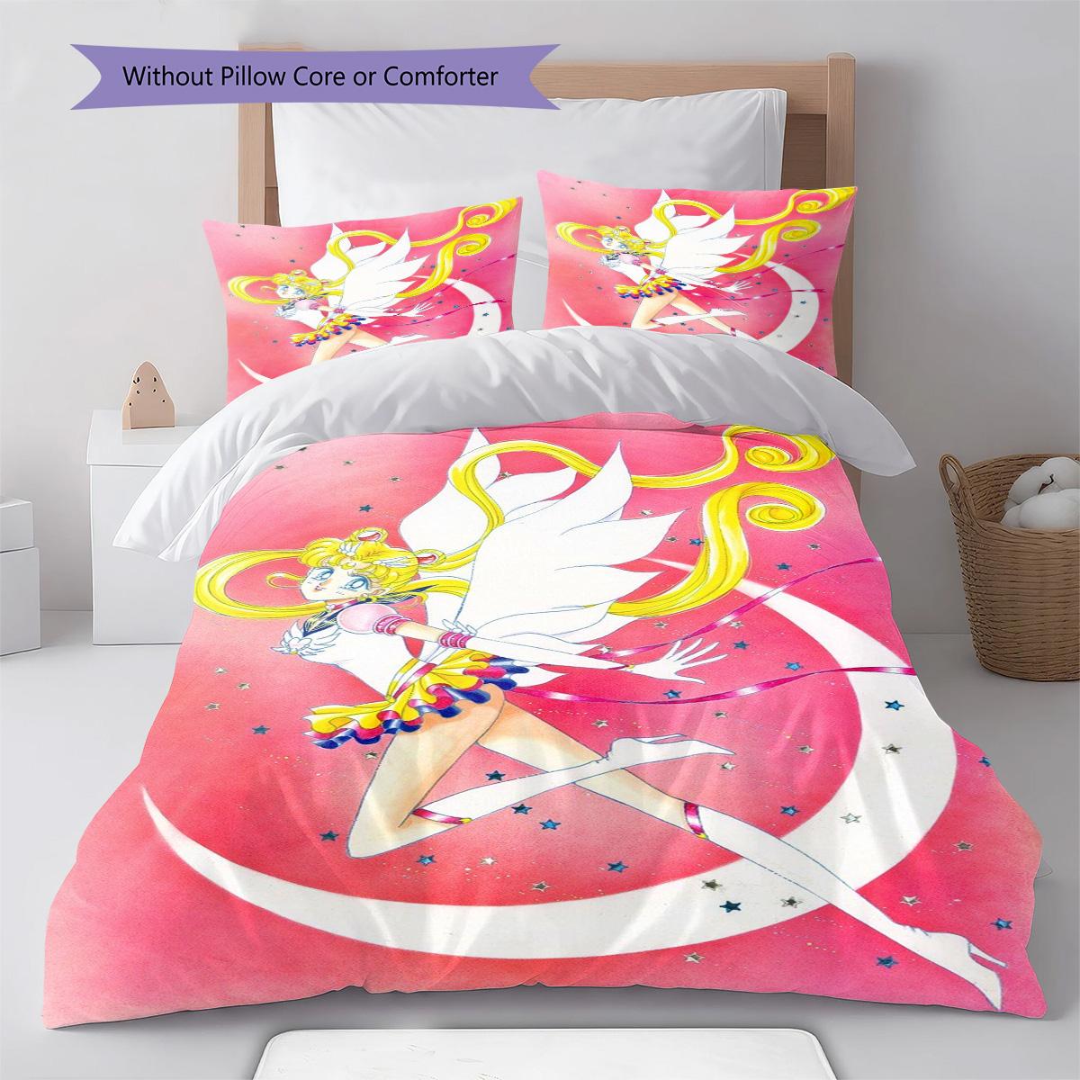 

Sailor Moon Moonlight Style Bedding Set Anime Duvet Cover Polyester Soft Comforter Set -QJY 135x200cm