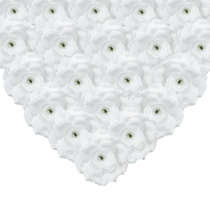 

5/10/20PC Gold Artificial Rose Heads for Cake Decorations Fake Fabric Rose Craft Heads Stemless Flower DIY Wedding Party Decor 5Pcs белый