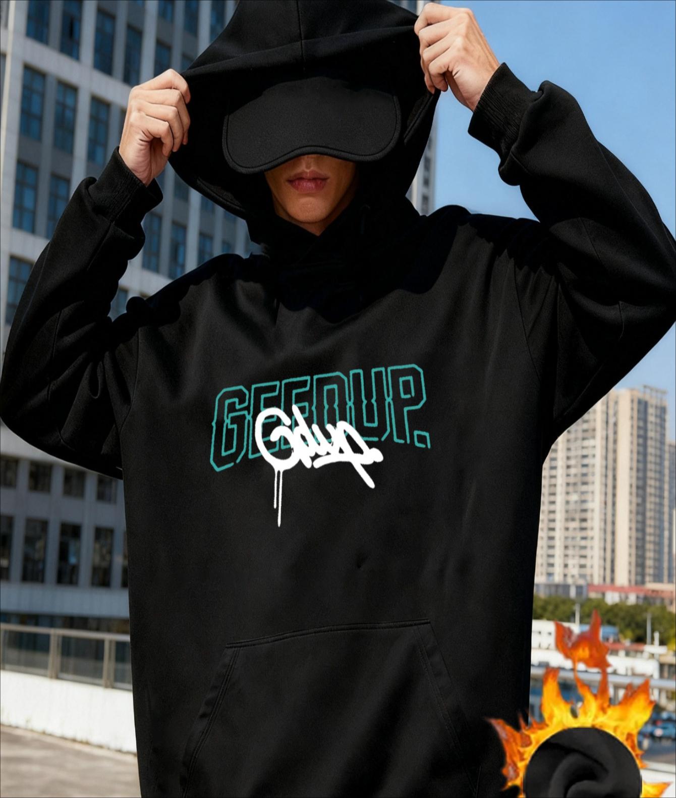 Home Lounge Rest Eye Mask Integrated Hooded Sweatshirt for Men XXL чёрный 1630₽