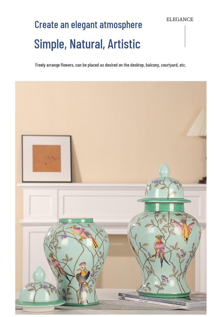 Vaso Moderno in Ceramica di Porcellana Blu e Bianca per Composizioni Floreali - Ornamento per la Decorazione della Casa per Soggiorno o Mobile TV
