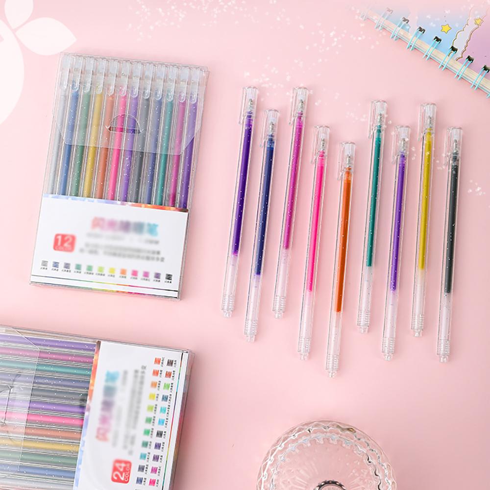 8/12Color glitter gel pen, color neutral pen, fluorescent marker pen, student specific marker pen