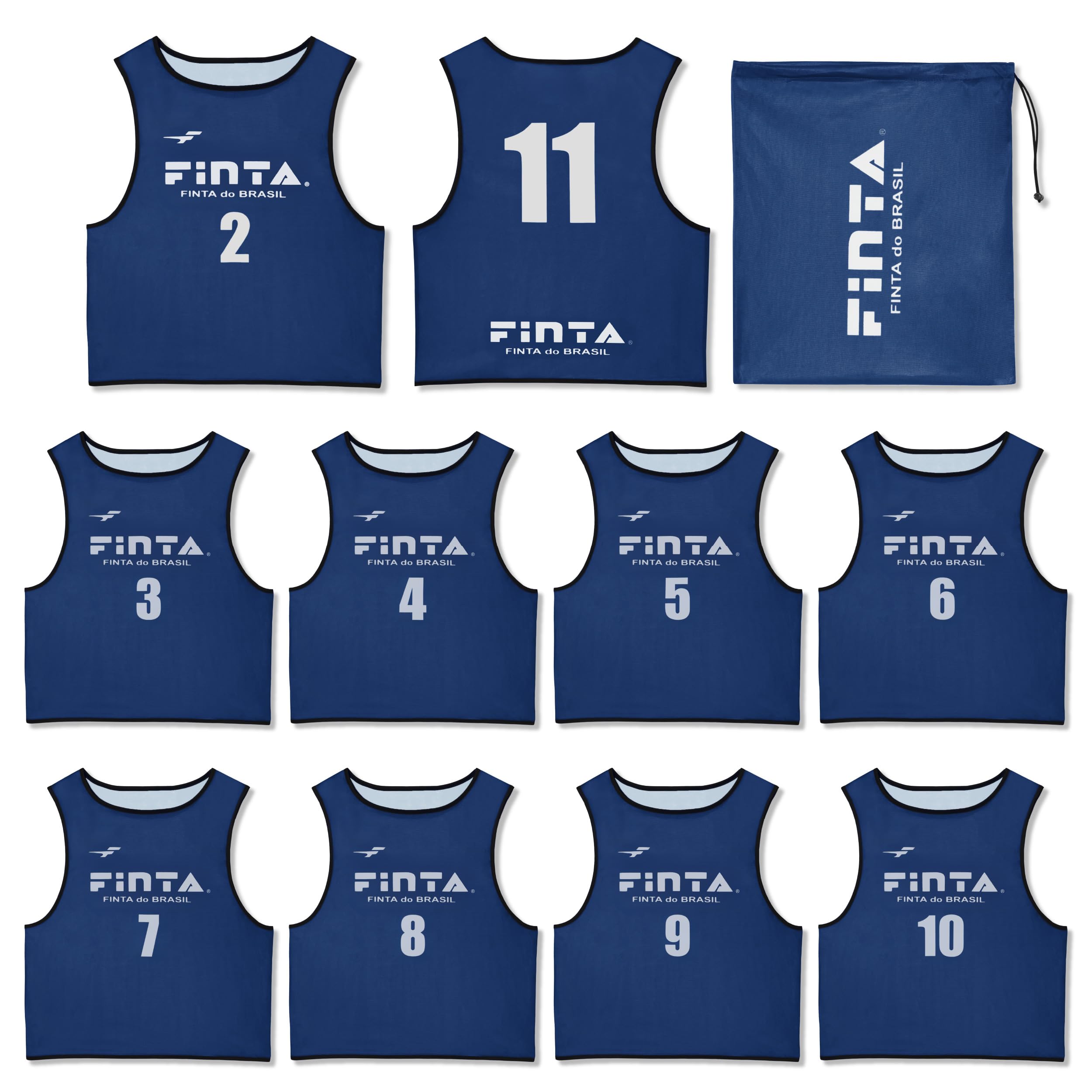 

FINTA Soccer/Futsal Bibs, One Size Fits All, Set of 10 (Numbers 2-11), Blue, FT3525 (2100)