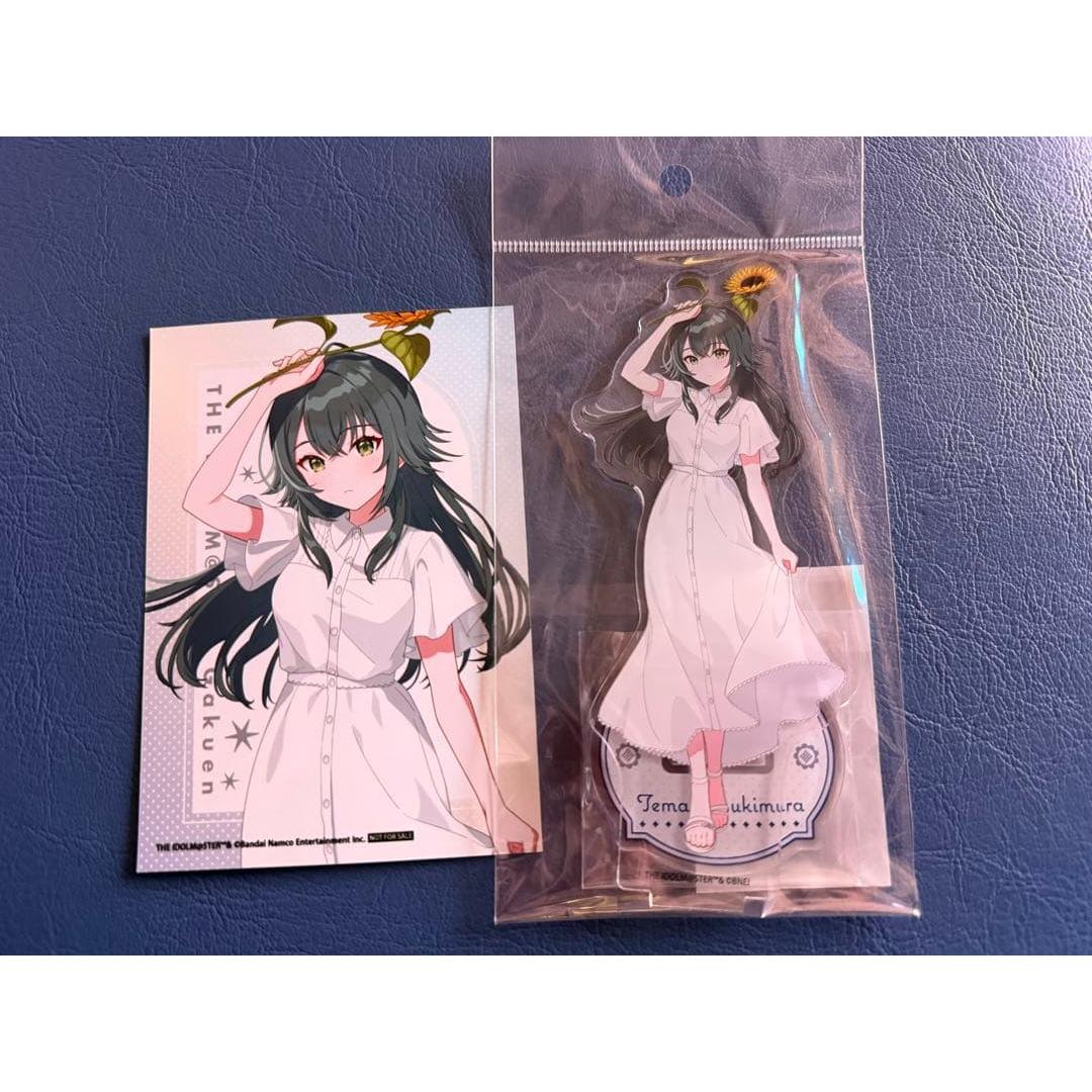 Used Gakuen Idolmaster White One Piece Himawari Acrylic Stand Temari Tsukimura