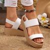Elastic Band Chunky Platform Sandals Woman Fashion Thick Sole Wedge Sandals for Women Summer 2025 Comfort Non Slip Beach Shoes
