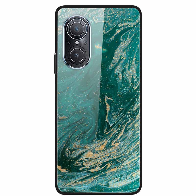 For Huawei Nova 9 10 Case Marble Tempered Glass Cover Hard Back Case For Huawei Nova9 10 SE Capa Nova10 Shockproof Funda Coque