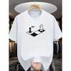 Europäische Größen Herren Schachstrategie Grafik T-Shirt - Schlankes Design, Weich und Bequem, Faser, Rundhalsausschnitt, Kurzarm Stil