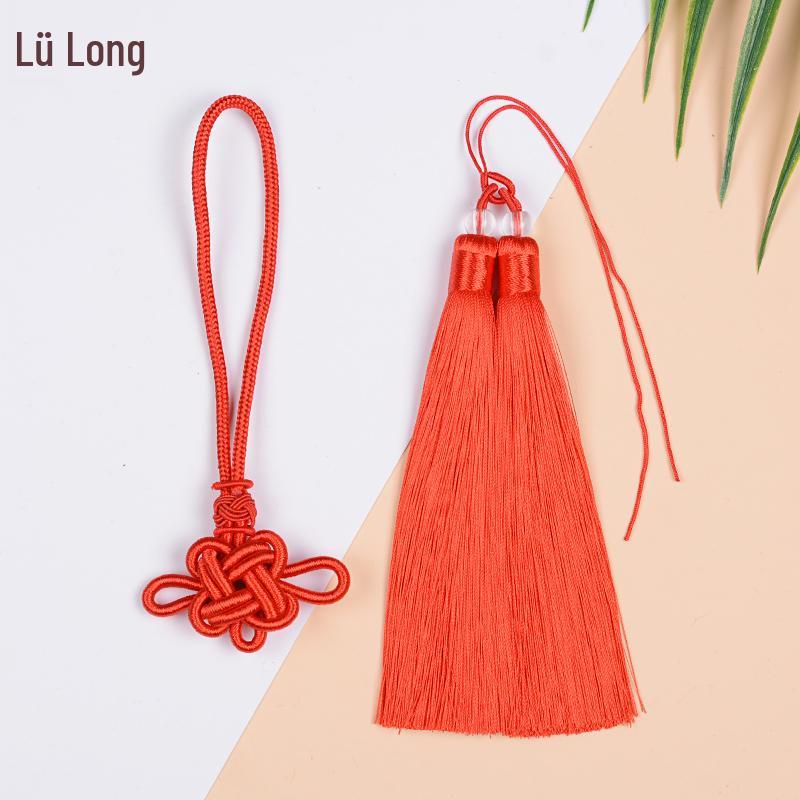 Handwoven Red Chinese Knot Tassel DIY Kit - Small Pendant