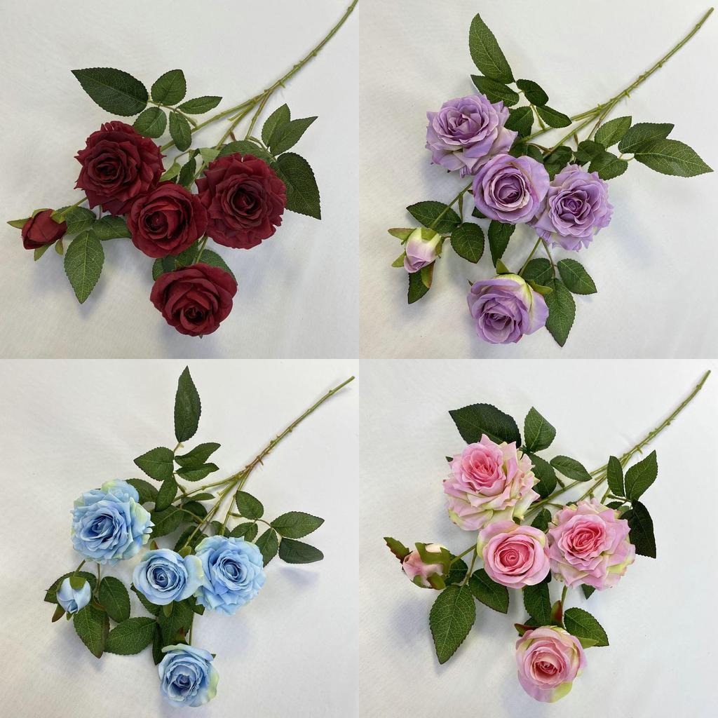 Long Plush Rose Wedding Bouquet For Photography And Home Decor