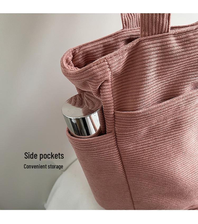 Versatile Canvas Tote - Large Capacity Shoulder Bag for Students