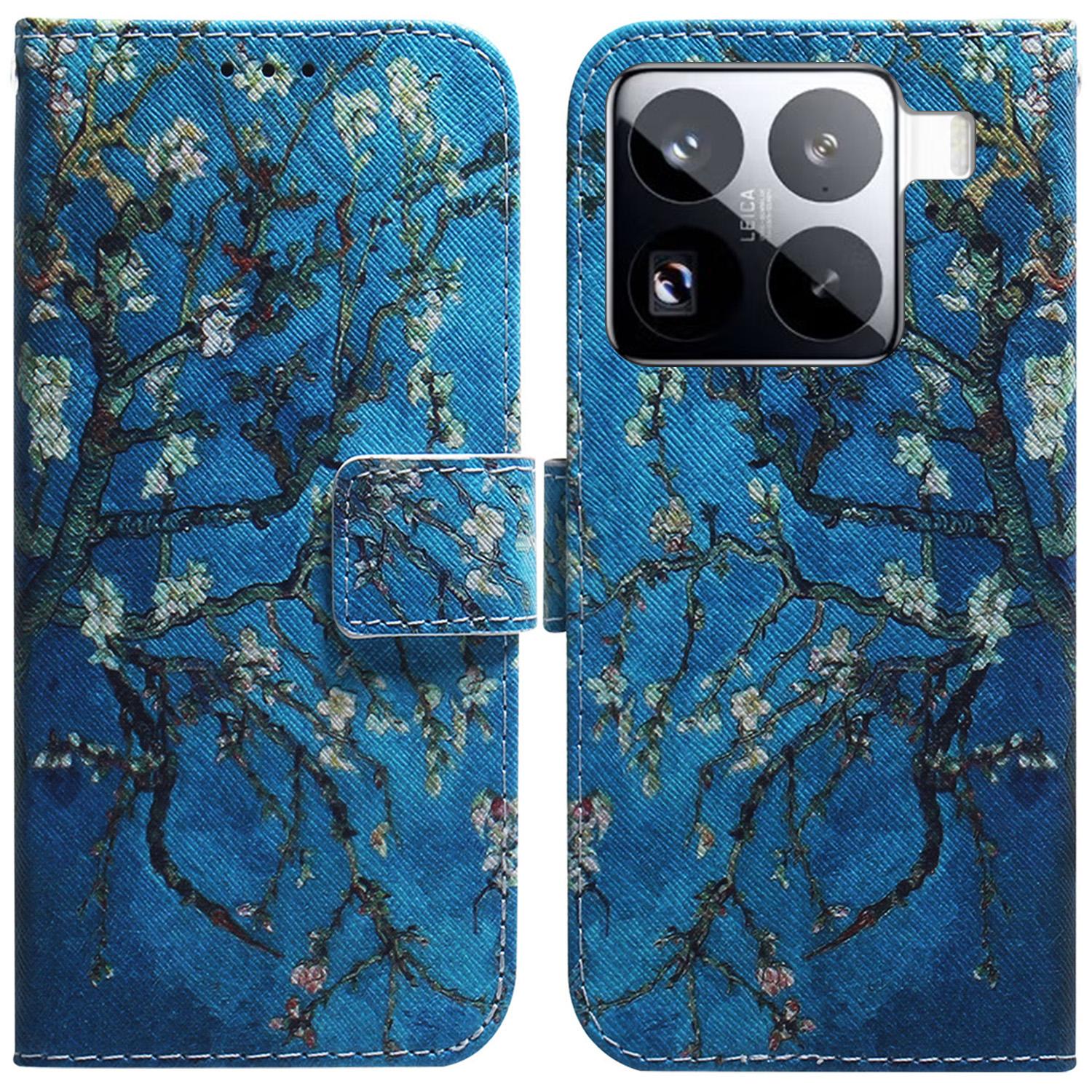 

Для Xiaomi 15 Pro Чехол-кошелек с принтом из кожи Apricot Flowers