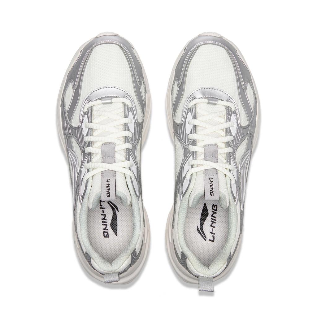 Li Ning Sports Life Collection Fashion Trend Cushioning Rebound Low Top Casual Shoes Men's Beige Silver AGLV173-2