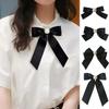 Black Satin Bowknot Brooches Pearl Badge Pin Elegant Clothes Accessories  For Funerals and Mourning