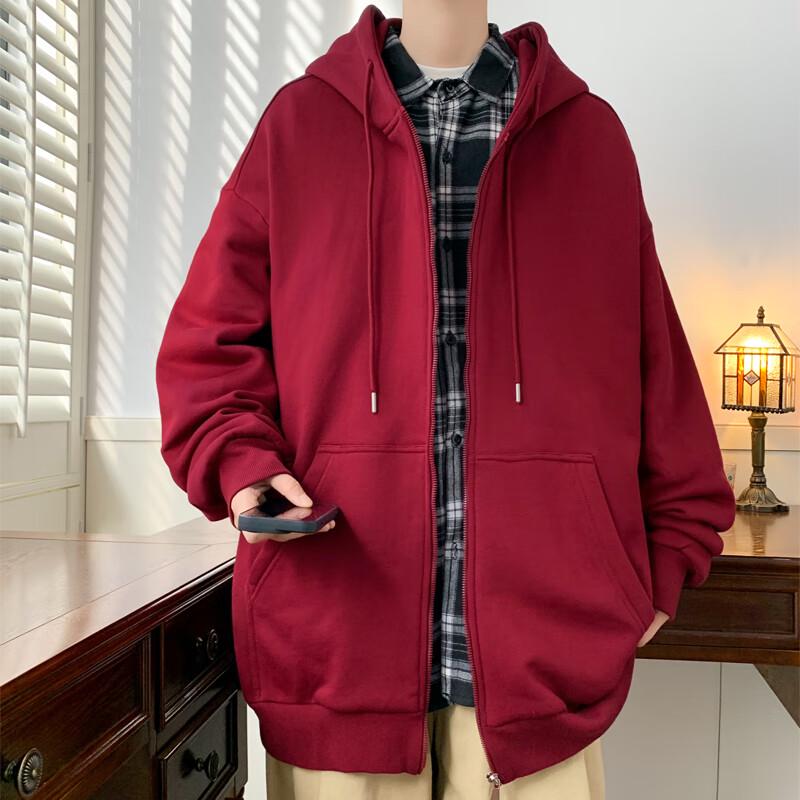 Warrior Unisex Wine Red Zip-Up Hoodie