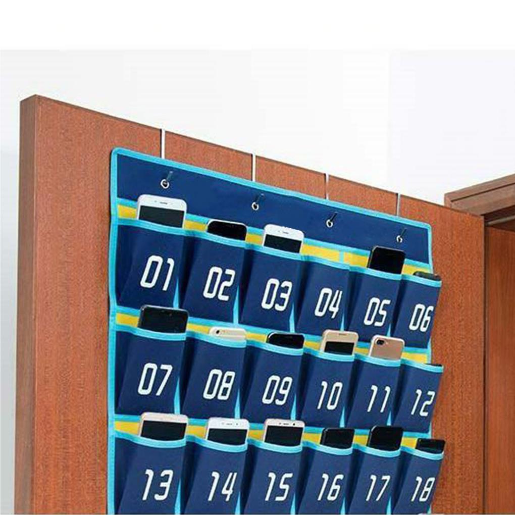 Numbered Pocket Chart Over the Door Organizer Homeschool Supplies Classroom Decor Storage Bags for Cell Phones Calculator Holder