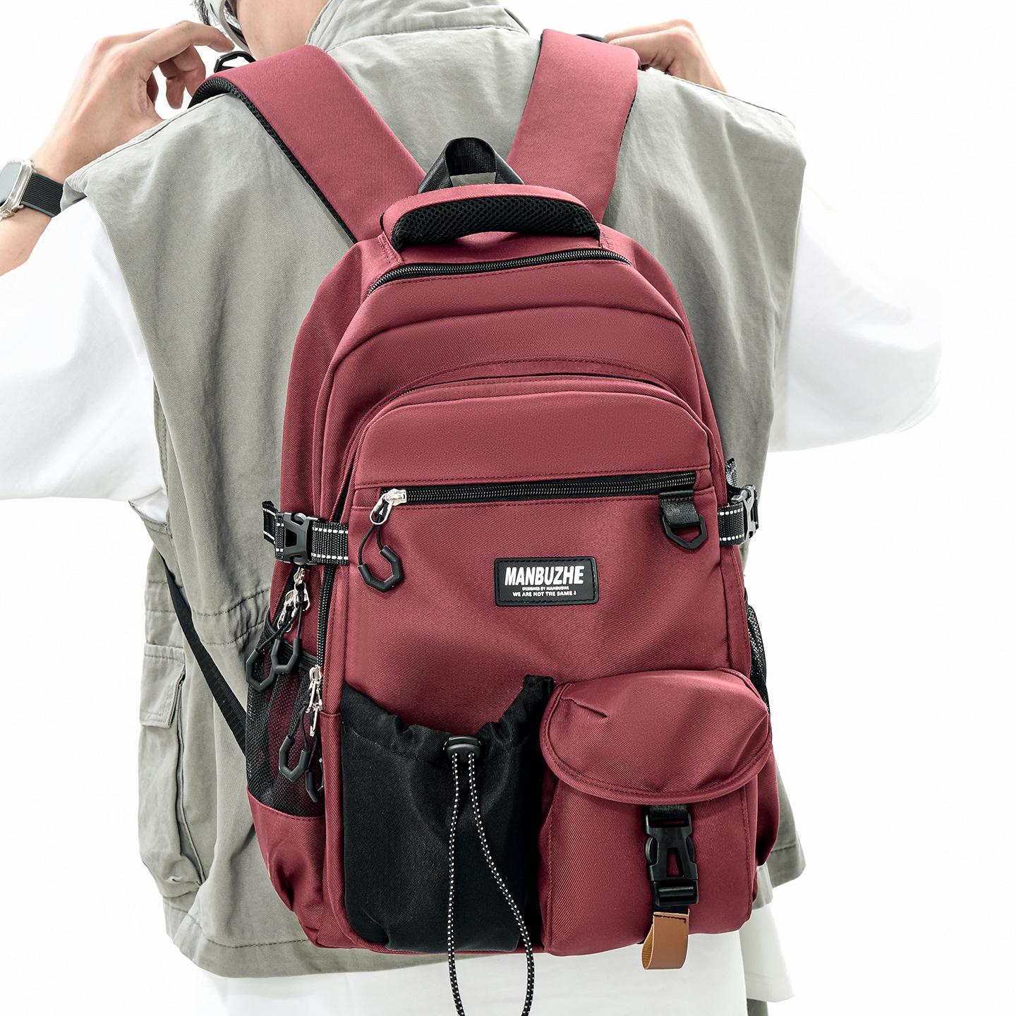 Mountain niche schoolbag male high school student casual outdoor backpack versatile lightweight and large-capacity student travel backpack красный