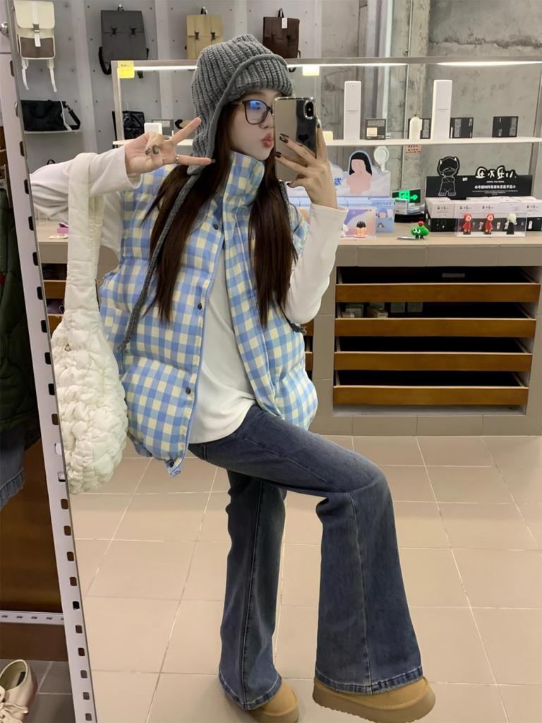 Damväst i bomull, större storlek, utan ärmar - Höst/Vinter Hong Kong-stil, köldtålig, parstil.