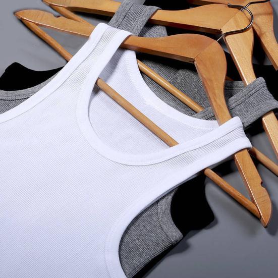 2Pcs Men Athletic Tank Tops Solid Color Crew Neck Sleeveless Tee Breathable Casual Summer Vest for Gym Outdoor Workout Beach