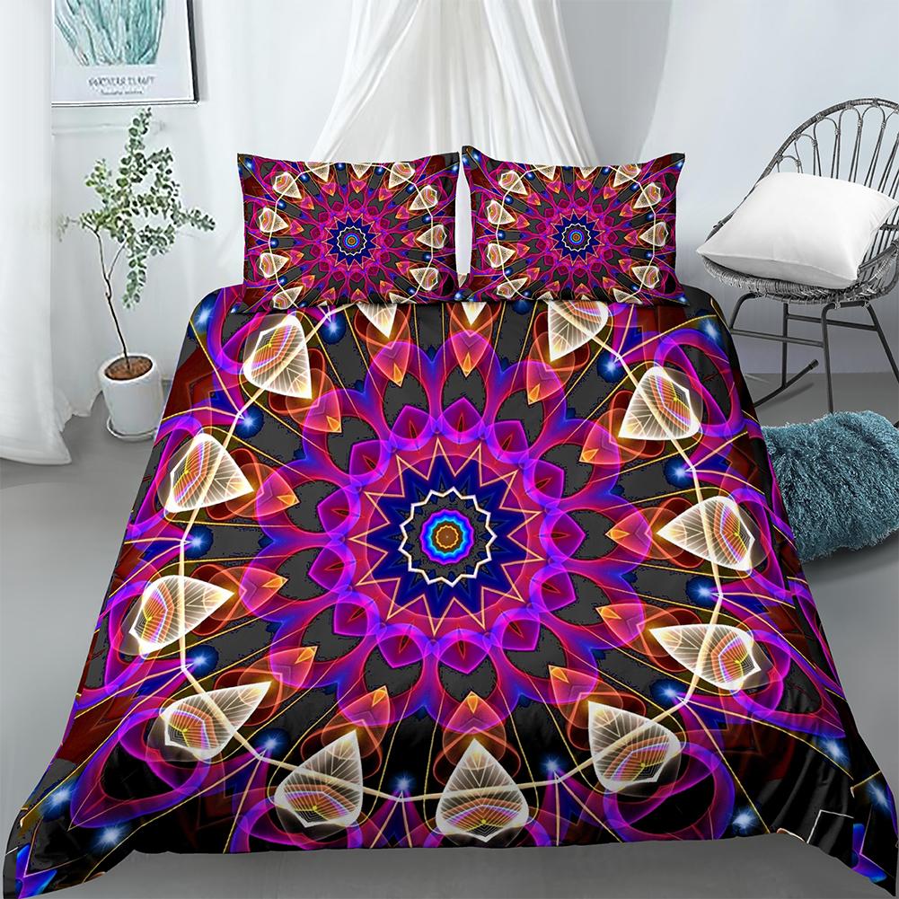 Luxury Boho Style Duvet Cover Geometric Print Bedding Set Quilt Cover with Zipper Closure King Queen Polyester Comforter Cover