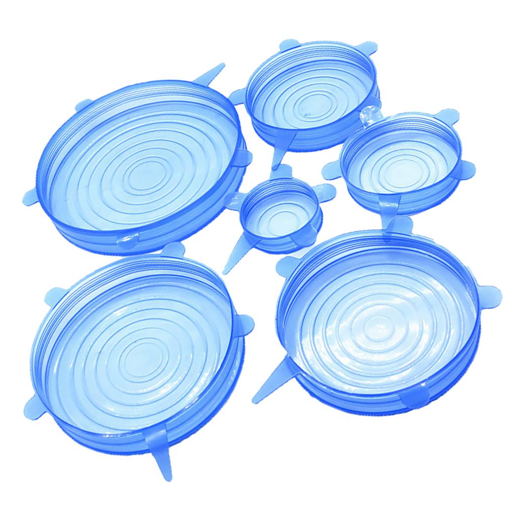 6 Pcs Bowl Silicone Cover Multifunctional Stretchable Heat Resistant Round Reusable Bowl Lid Containers Cover for