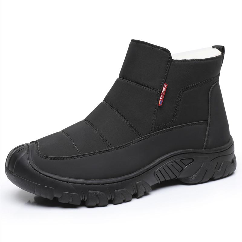 Men's Thickened Wool Cotton Boots: Non-Slip, Warm, Cold-Resistant, Large Size Snow Boots for Elderly