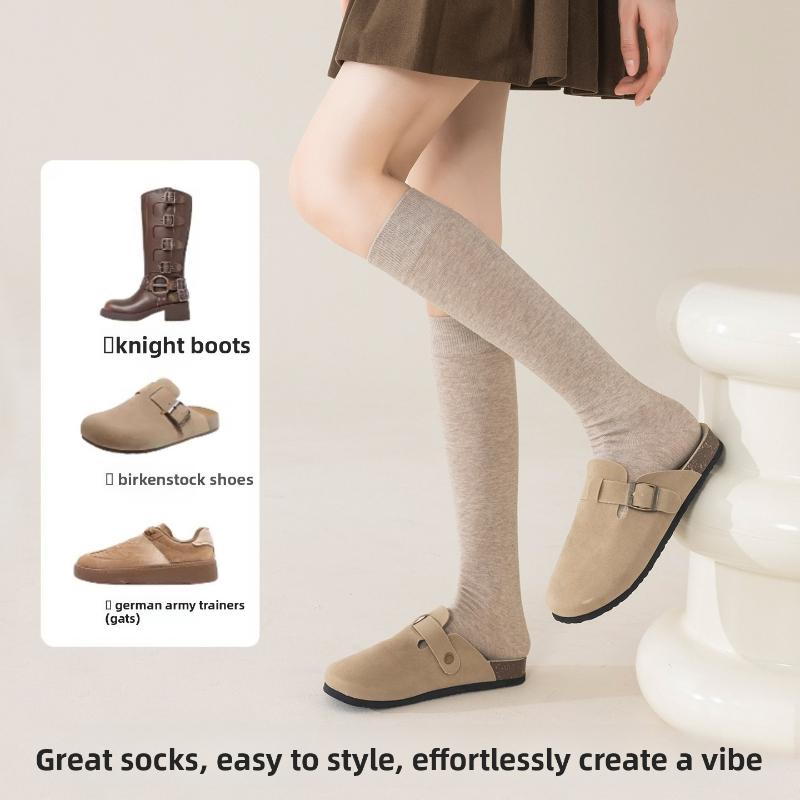 Leg Stockings - Fall/Winter Slimming Ankle Socks, Long Stockings for Women In Spring/autumn, Plain-colored, Sporty, Odor-resistant, Long Tube Socks