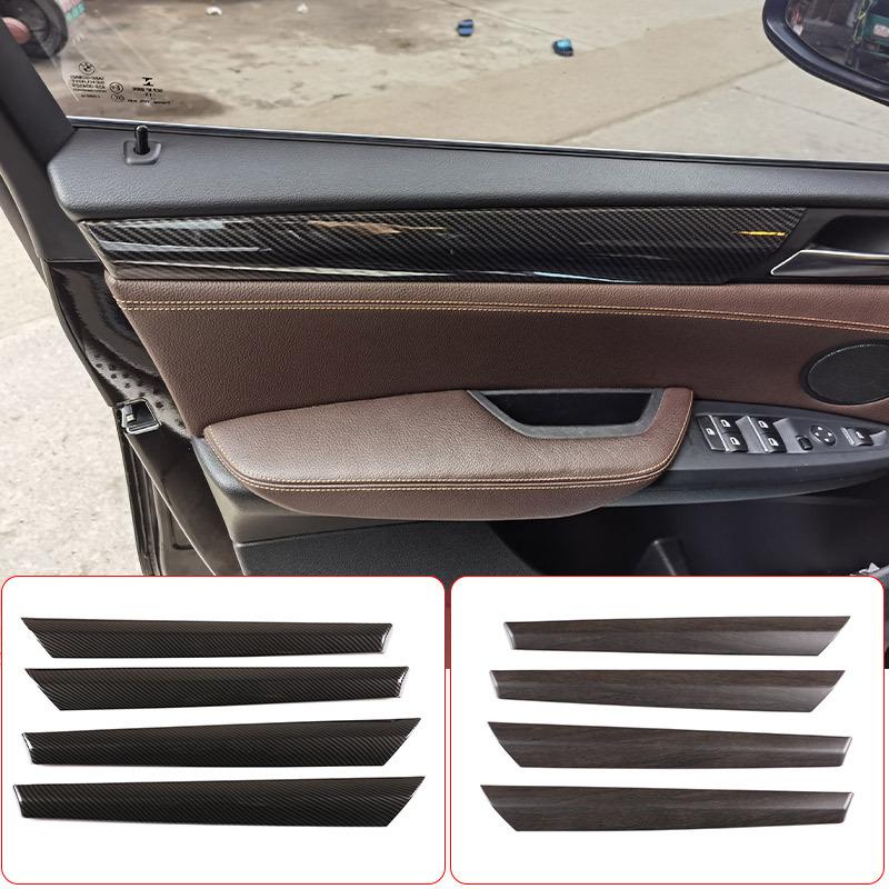 For BMW X3 F25 X4 F26 2011-2017 ABS Carbon Fiber Style Car Inner Door Decoration Strip Trim Cover Interior Modified Accessories