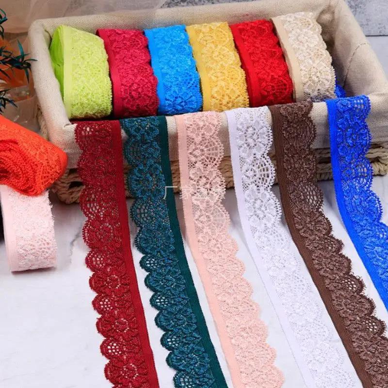 Color Elastic Lace High Quality Soft Elastic Lace Accessories with Hollow Elastic Lace DIY Apparel Sewing Supplies