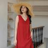 Laengsseon Ls_Niche V-Neck Red Dress